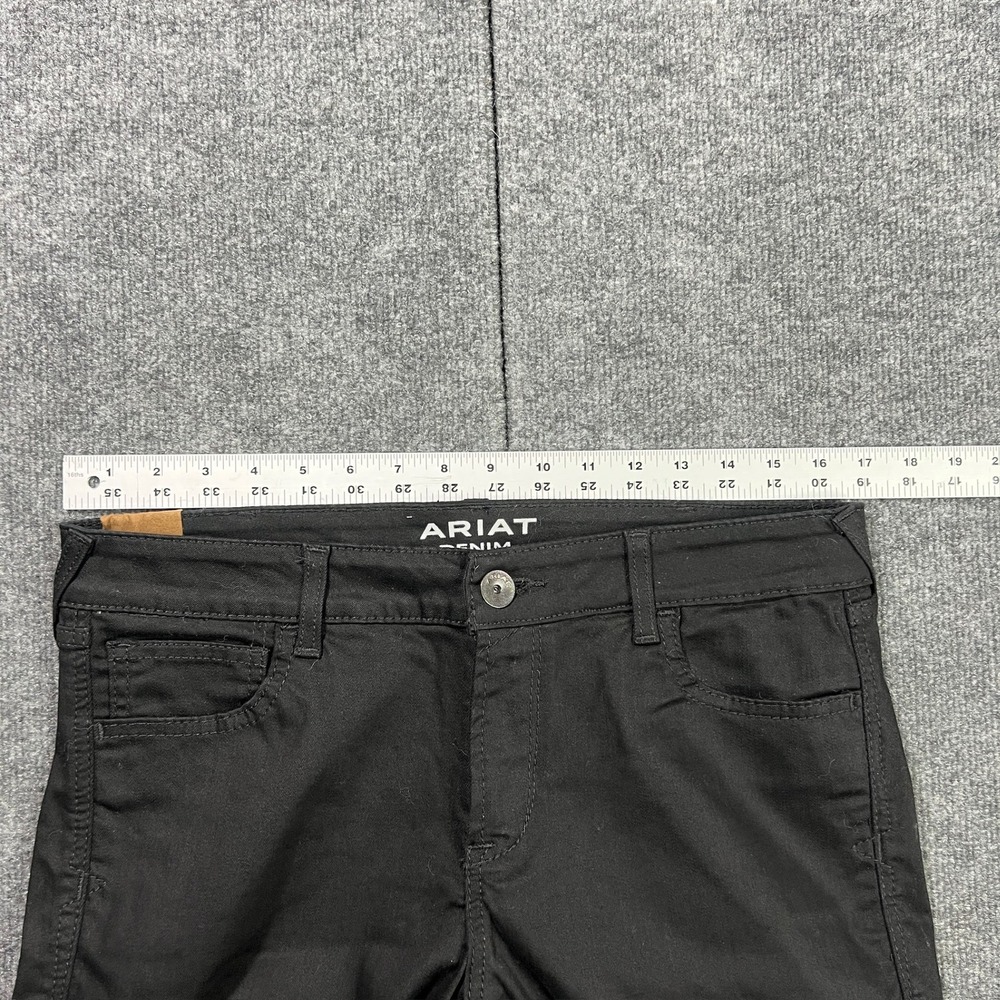 Ariat Denim Trouser Jeans Women's 31R Black Wide Leg Western Mid Rise Stretch - Picture 6 of 10